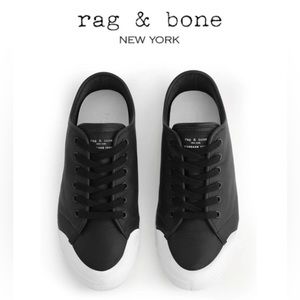 Rag & Bone Standard Issue Black Leather Lace Up Sneakers Size 10